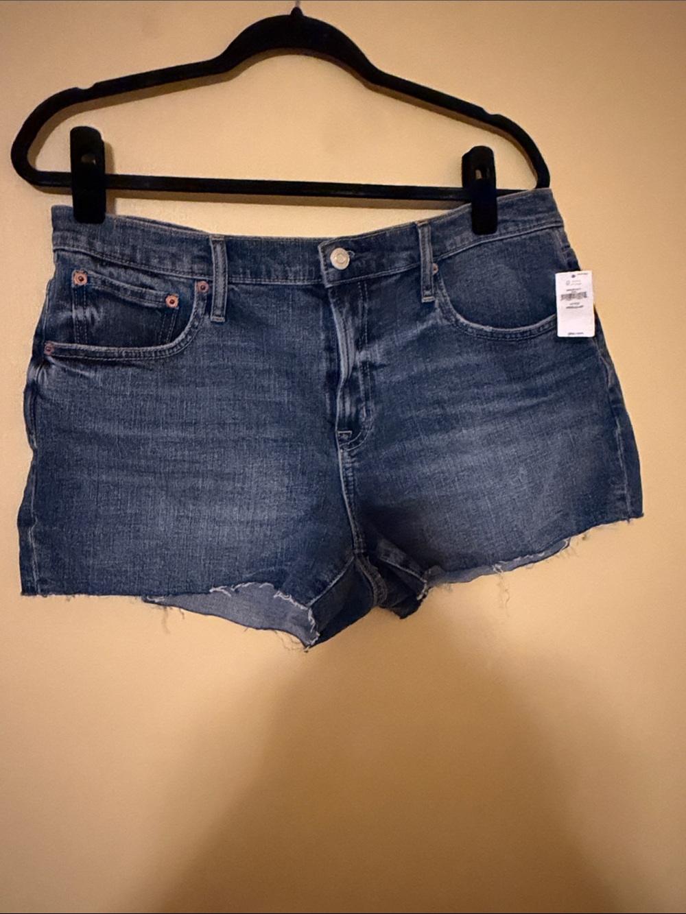 Classic High-Rise Dark Blue Denim Shorts